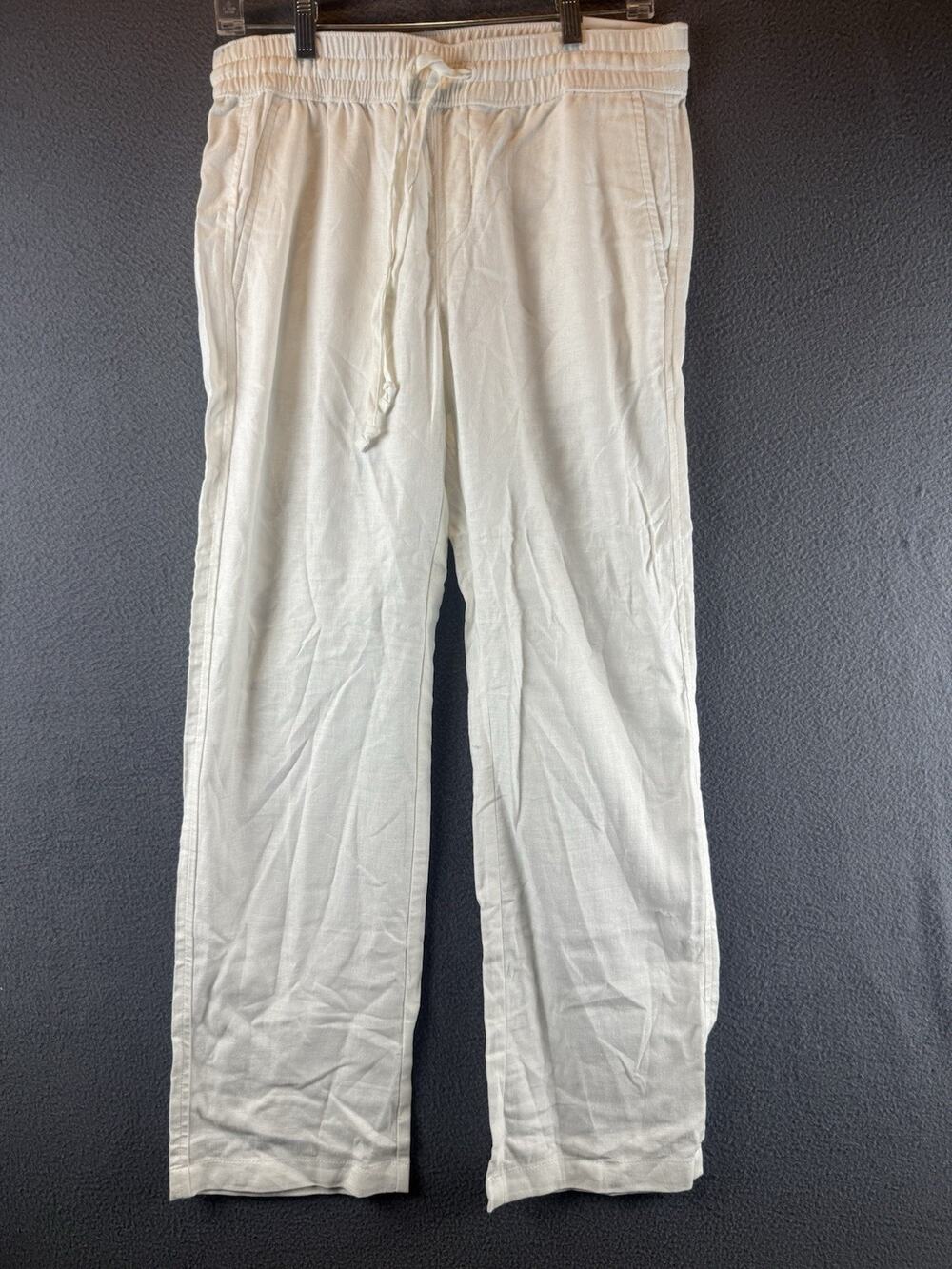 NWT Ann Taylor Size XS WideLeg Full Lenth High Rise Color Linen Cream